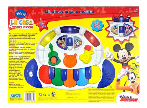 Imagen 3 de 5 de Piano Órgano Musical Disney Mickey Luz Tambor Guitarra