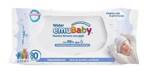 Toallitas Húmedas  Emuwipes Water Premium 80 Un