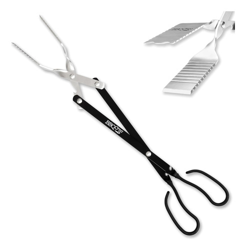 Herramienta De Barbacoa 3 En 1 De 53 Cm Con Pinzas, Espátula