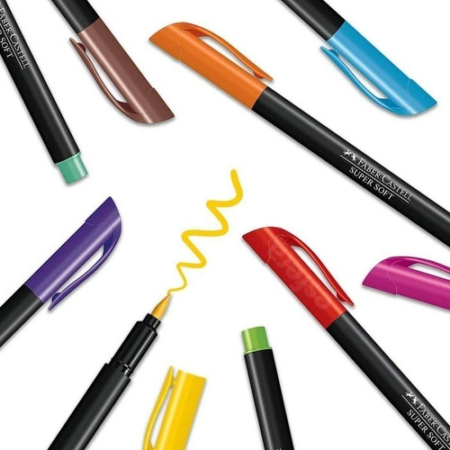 Canetas Brush Pen Faber-castell Supersoft Com 20 Cores