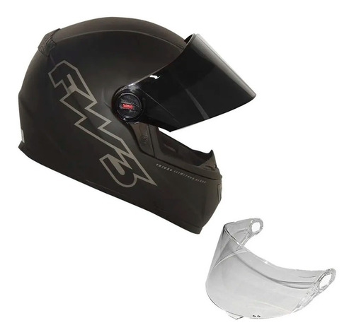 Capacete Fw3 Gt Classic Preto Fosco Basico + Viseira Fumê 