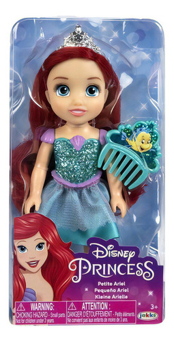 Muñeca Pequeña Princesa Ariel Disney Con Peine 17 Cm