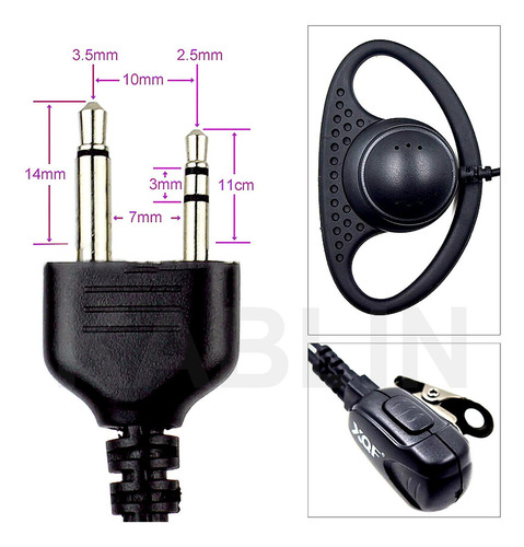 Fone Para Rádio Midland Lxt Gxt Xt Cxt G300 Atlantic Alan Md
