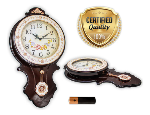 Reloj De Péndulo Con Manecillas Beige