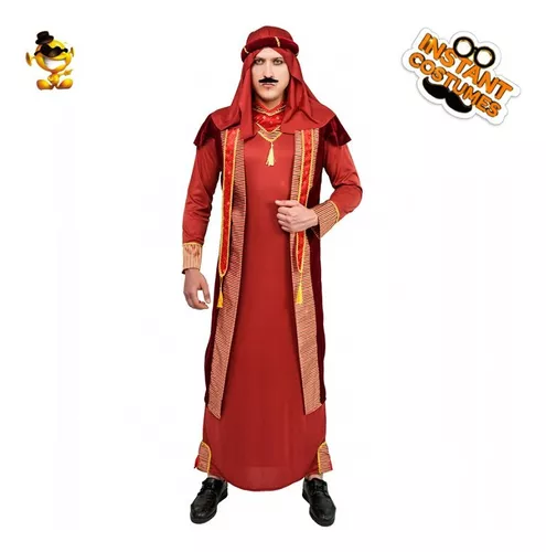 Disfraz árabe de Eraspooky para hombre, disfraz de jeque árabe
