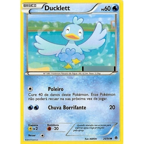 Ducklett - Pokémon Água Comum - 26/98 - Pokemon Card Game