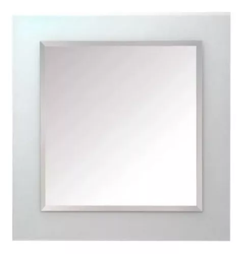 Espejo Reflejar Cuadrado Diseño Arenado Biselado 80x80 Baño