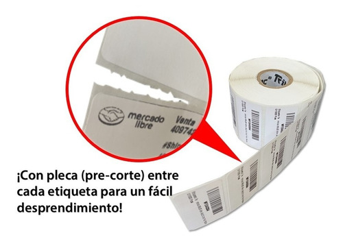 Imagen 2 de 7 de 6 Rollos Etiqueta Térmica 2x1 (51x25 Mm) Full 1000 Pzs C/u