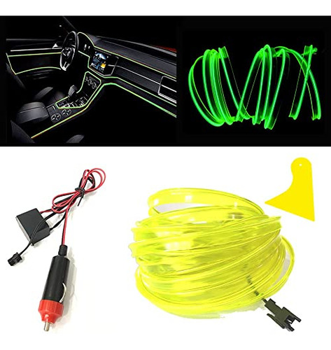 Kalakila Lemon Green El Wire, 3m/9.8ft Neon Tubes Lights Kit