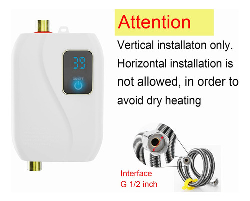 Con Regadera De Agua Caliente Para Baño Lcd, Cocina Y Enchuf