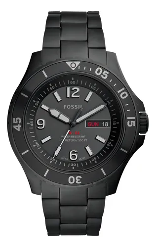 Relógio Masculino Fossil de Quartzo em Aço Inoxidável Preto