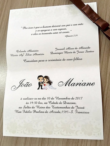 Imagem 6 de 9 de 70 Convites Casamento + Fita Cetim + 180 Individuais
