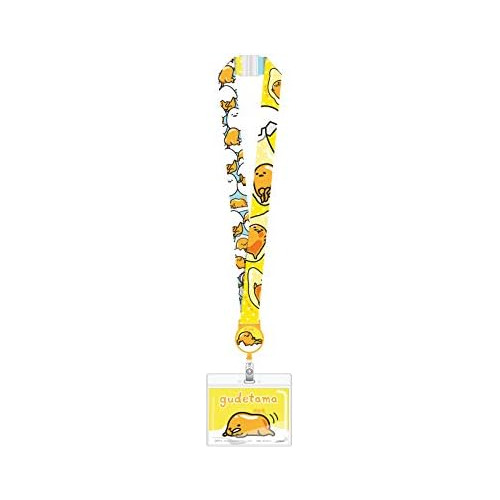 Lanyard De Gudetama Soporte De Tarjeta Retráctil