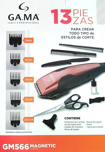 Cortadora De Pelo Gama Gm566 13 Piezas Electrica Con Cable