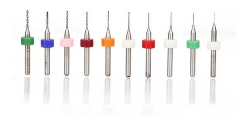 Kit 10 Brocas Tungsteno Pcb Router Cnc 0.3 - 1.2 Mm