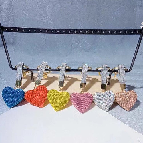 Llavero Con Forma De Corazón Y Diamantes De Imitación Para C
