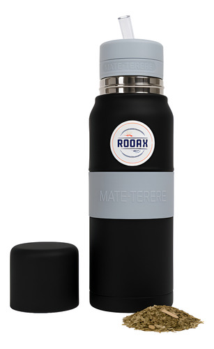 Termo Acero Mate Listo Autocebante Rodax 1000ml 1 Litro Negro