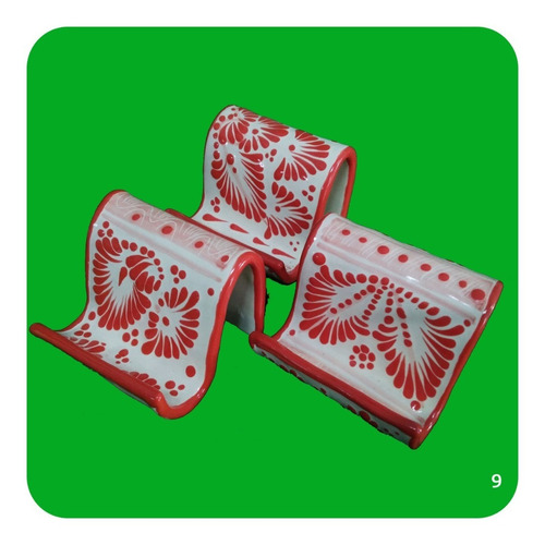 Imagen 1 de 6 de 3 Porta Celular De Talavera Poblana Rojo Bases Diferentes