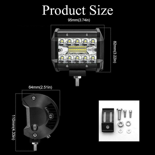 Imagen 7 de 10 de 2 Faros Reflector Auxiliar Led 60w Spot Luz Blanca 4x4 A-vip