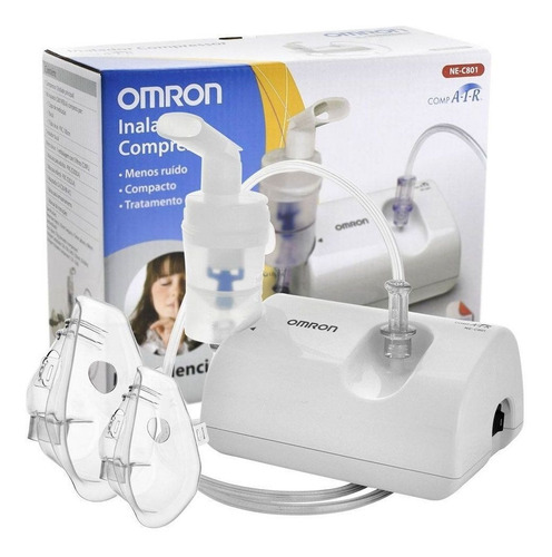 Nebulizador a pistón Omron NE-C801 silencioso, compacto y liviano