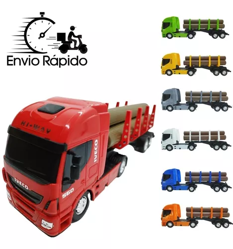 Caminhão Brinquedo Infantil Carga de Madeira Grande Iveco