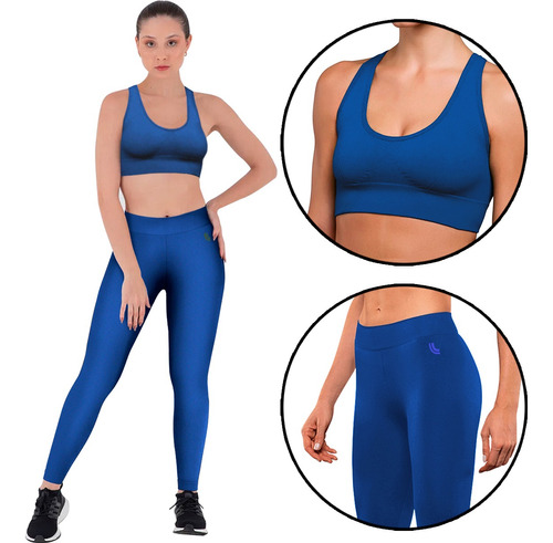 Conjunto Lupo Calça Legging + Top Fitness Feminino Academia