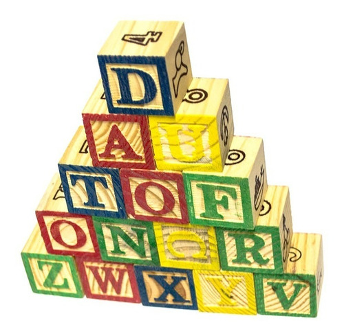 Cubo De Madera 15 Piezas Juguete Didactico Letras Y Numero