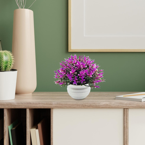 6 Planta Falsa En Maceta, Decoración De Plantas Rojo