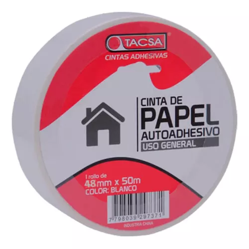 Cinta De Papel Blanca Enmascarar Pintor 48 Mm X 40m Doble A