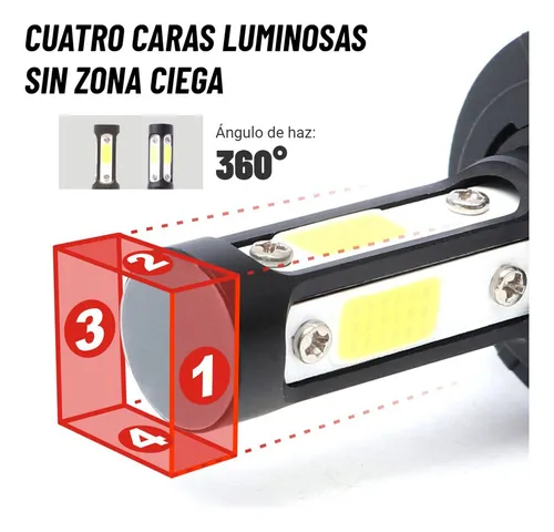 Loo Kit De Faros Led Delanteros De 4 Lados 12000lm For Dodge