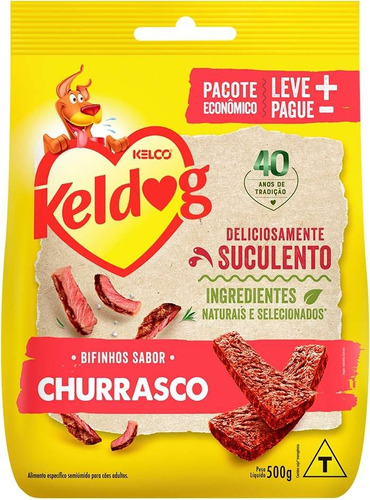 Bifinho Keldog Para Cães Adultos Sabor Churrasco - 500g