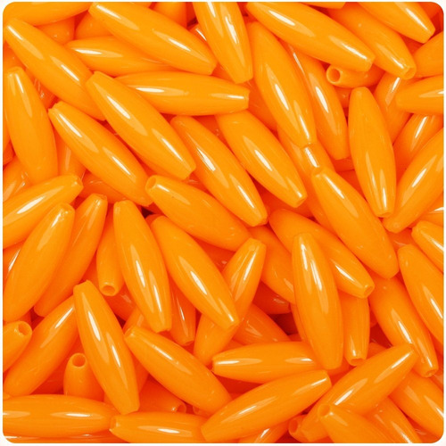 Abalorio Grano Color Naranja Opaco In Unidad