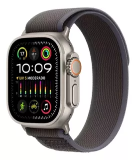 Apple Watch Ultra 2 GPS + Cellular • Caixa de titânio – 49 mm • Pulseira loop Trail azul/preta – M/G