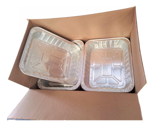 Charola Rectangular De Aluminio 50 Pcs (paveras)