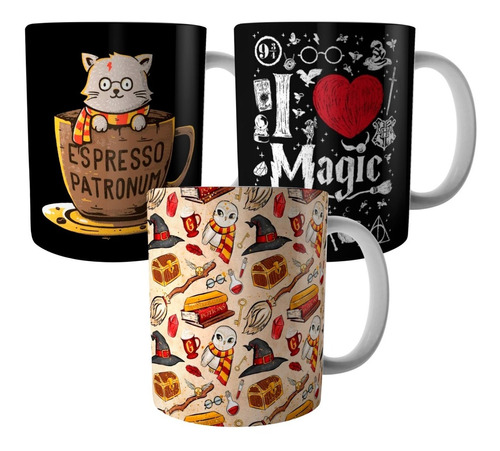 Set De Tazas Harry Potter X 3 (ceramica)