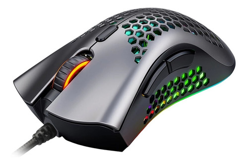 Mouse Gamer Usb Colmeia Ultraleve Led Rgb Macro 7200 Dpi