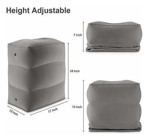 Cama Inflable Del Avión De La Almohada Reposapiés Viaje 2pie