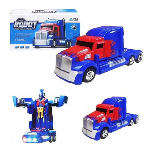 Caminhão Transformers Optmus Prime Vira Robo Bate E Volta