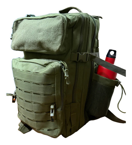 Mochila Tactica Militar Importadas 45lts Panzer Impermeables Verde Oliva Americano Lisa