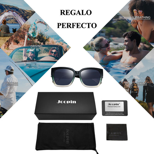 Lentes De Sol Sobrepuestos Hombre Mujer Polarizados De Moda Unisex Uv400 Anti Luz Solar Proteger Ojos Color Verde Degradado / Gris