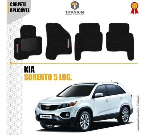 Imagem 3 de 4 de Tapete Kia Sorento 2008 5 Lugares 4 Peças Carpete Preto