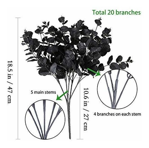 Greentime - Ramo De Tallos De Eucalipto Artificiales De Flor