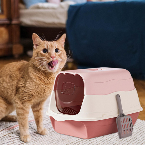 Wv Caja De Arena Para Gatos Con Capucha Y Tapa Con Puerta