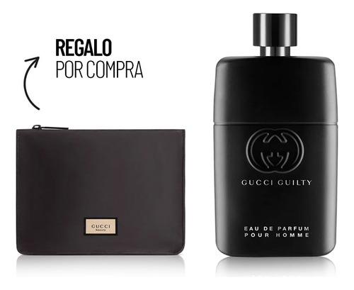 Set Perfume Hombre Gucci Guilty Pour Homme Edp 90 Ml + Pouch