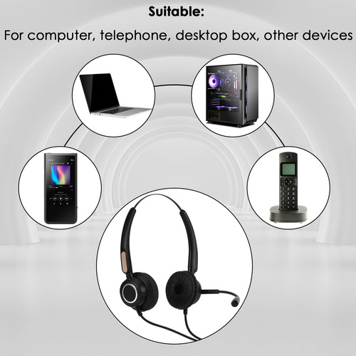 250cm Auriculares De Centro De Llamadas Usb Con Micrófono