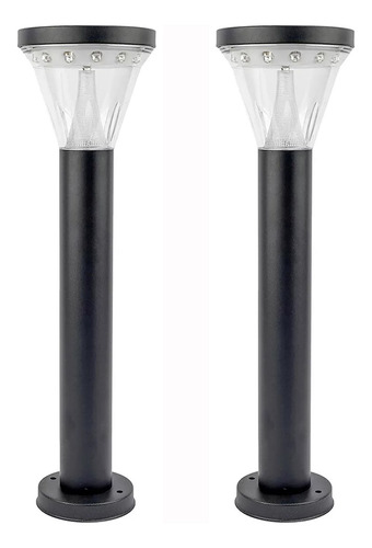 Pack X 2 Farol Con Panel Solar Reflector Estaca Tierra Led Luz calida Apto Exterior Intemperie Ip44 50cm