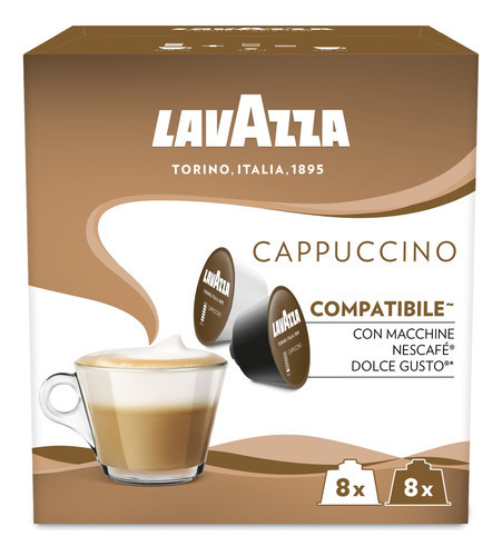 Café Espresso Capuccino Dolce Gusto Lavazza 16 Cápsulas