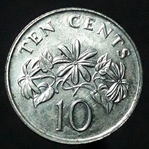 Moneda Singapur 10 Centavos 1991 