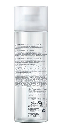 Imagen 2 de 8 de Eucerin Agua Micelar Desmaquillante Piel Grasa, 200 Ml