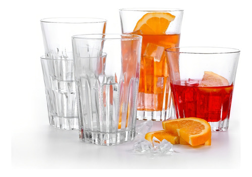 Stepback Juego De 6 Vasos De Vidrio 350ml Modernos Whiskey Color Transparente
